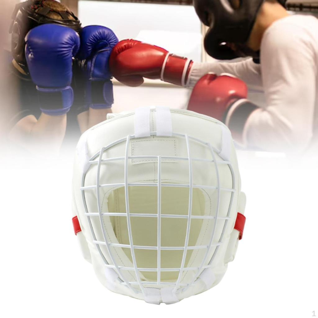 Boxing Headgear Forehead and Ear Protection Ventilated Full Face Guard for Grappling
