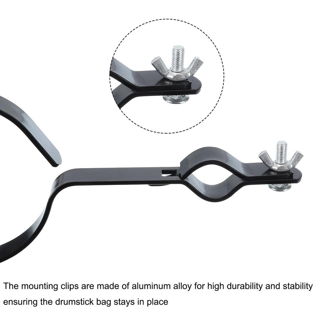 Uxcell Drumstick-Halter, Drumstick-Tasche, Behälter, Tasche, Klemme, abnehmbare Tasche, Schwarz