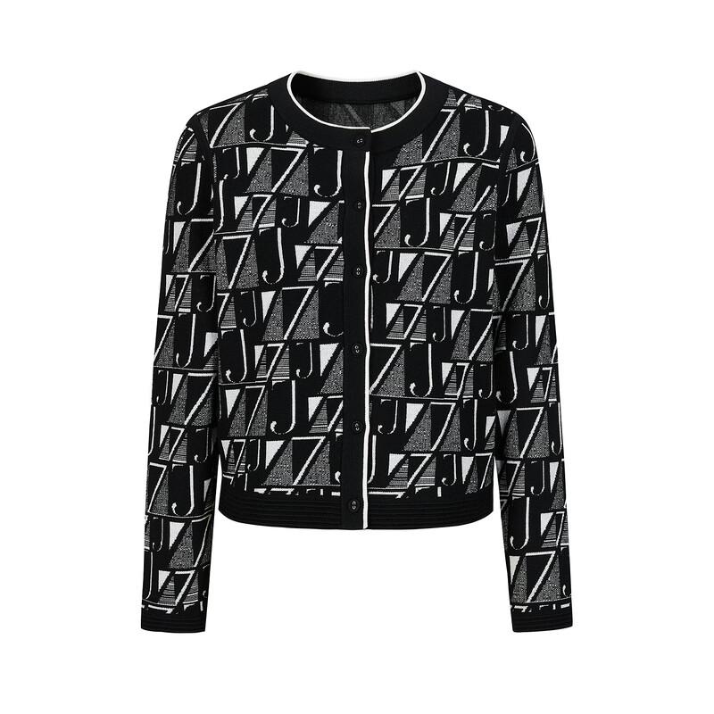 JUZUI Women's Vintage Floral Jacquard Wool Cardigan