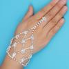 Elegant Women's Rhinestone Chain Bracelet with Connected Ring Design