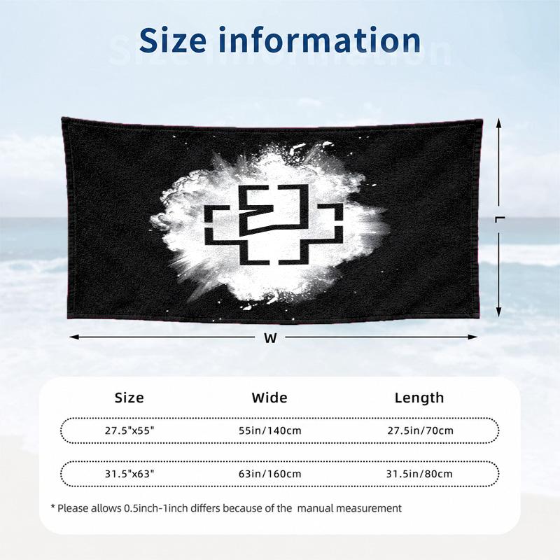 Rammstein Microfiber Beach Towel Quick Dry Sand Free Lightweight Beach Towels for Travel Swimming Camping