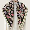 POBING Manual Hand Rolled Twill Silk Scarf Women Animals Double Print Square Scarves Wraps Echarpes Foulards Femme Hijab 90CM