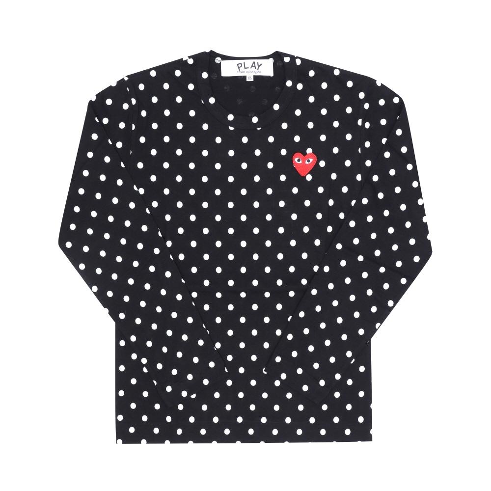 Comme Des Gar Ons Унисекс Лонгслив Красный hearT Аппликация Горошек Топор Ax T16 AX-T166-051 1 (XS)