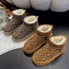 Leopard print sexy snow boots 2024 winter new women's boots foreign trade velvet warm thick-soled casual snow boots short boots
