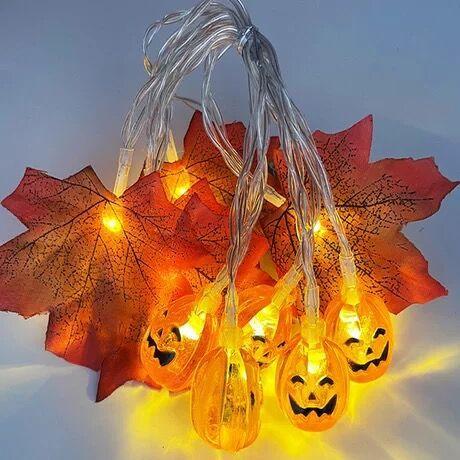 150cm 10LED Halloween LED String Light Portable Pumpkin Ghost Skull Light Home Bar Halloween Party Decoration Supplies Atmosphere Light