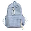 Schoolbag schoolbag ins niche junior high school girls plaid bag Korean lazy wind backpack women travel light and high value