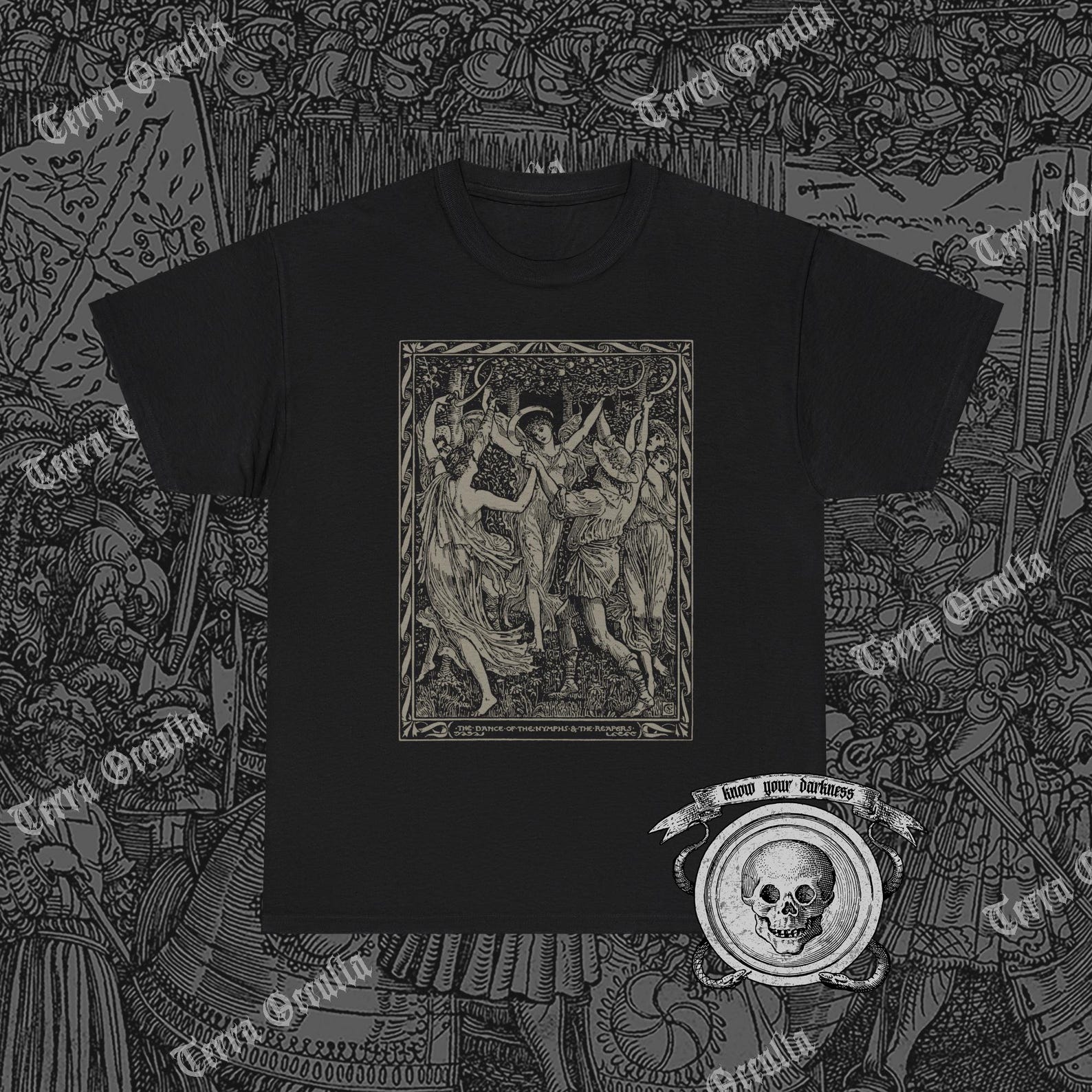 Dance of Nymphs and Reapers Shirt, Walter Crane Art, Shakespeare Tempest, Classical Mythology L