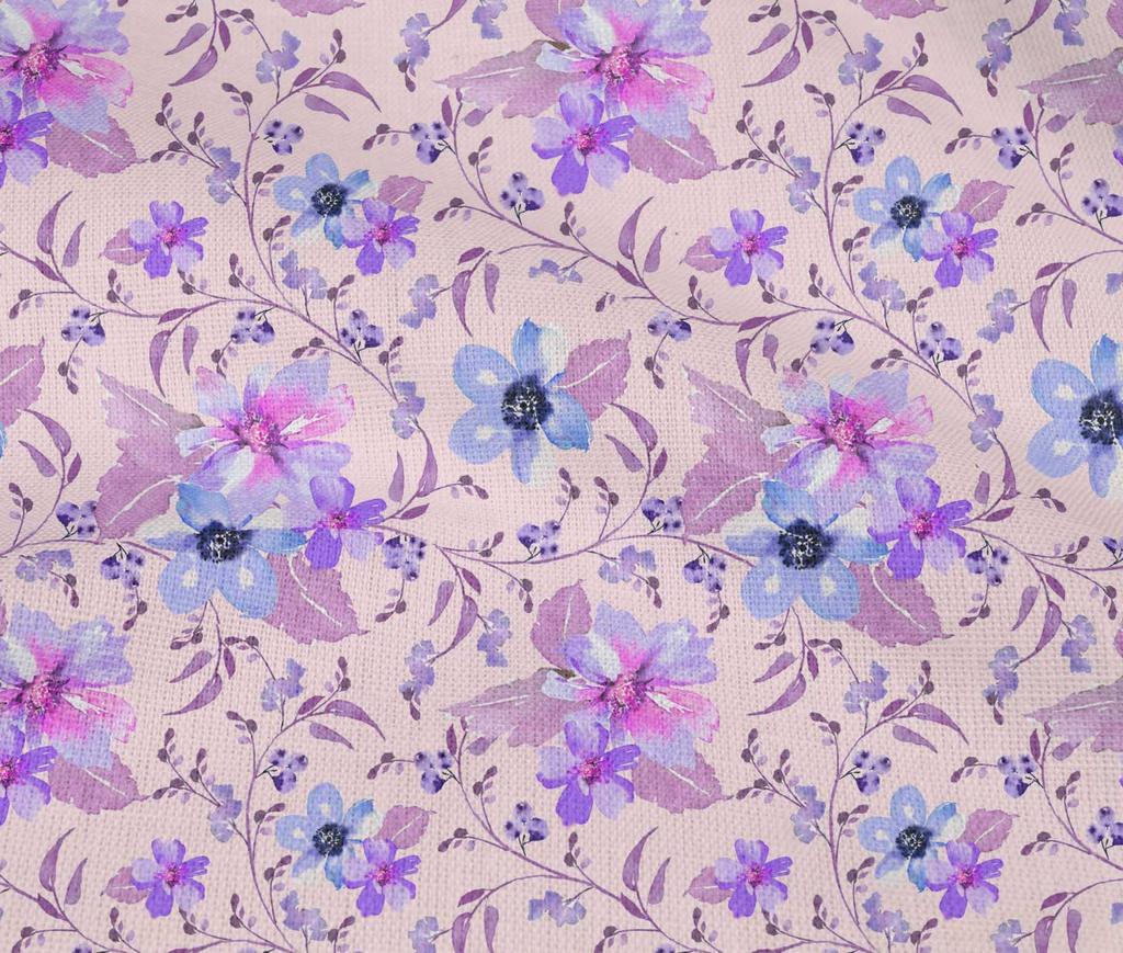 oneOone Cotton Flex Fabric Watercolor Leaves & Flower Floral Print Sewing Fabric BTY 40 Inch