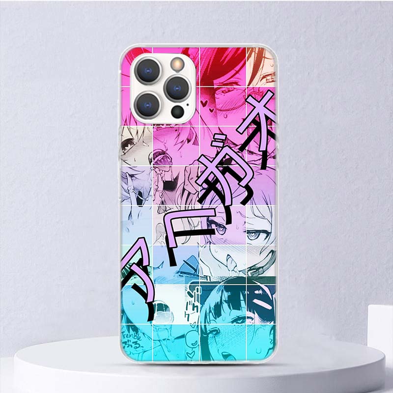 Anime Mädchen Japan Manga Gesicht Weiche Hülle Für iPhone 11 12 13 Mini 14 Pro Max Apple Handyhülle X XS XR SE 7 Plus 8 + 6 6S 5S Funda