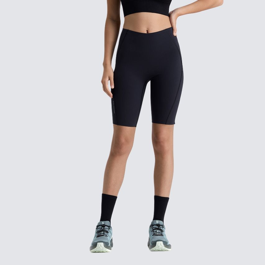 SALOMON Pl Rn Short Tight Lw Sports Elastic Breathable Fitted Running Shorts Women Shorts Deep-Black LD0003400