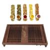 Kungfu Tea Tray Chinese Gongfu Tea Tray Drainage Water Storage Wood Tea Table with Drain Pipe