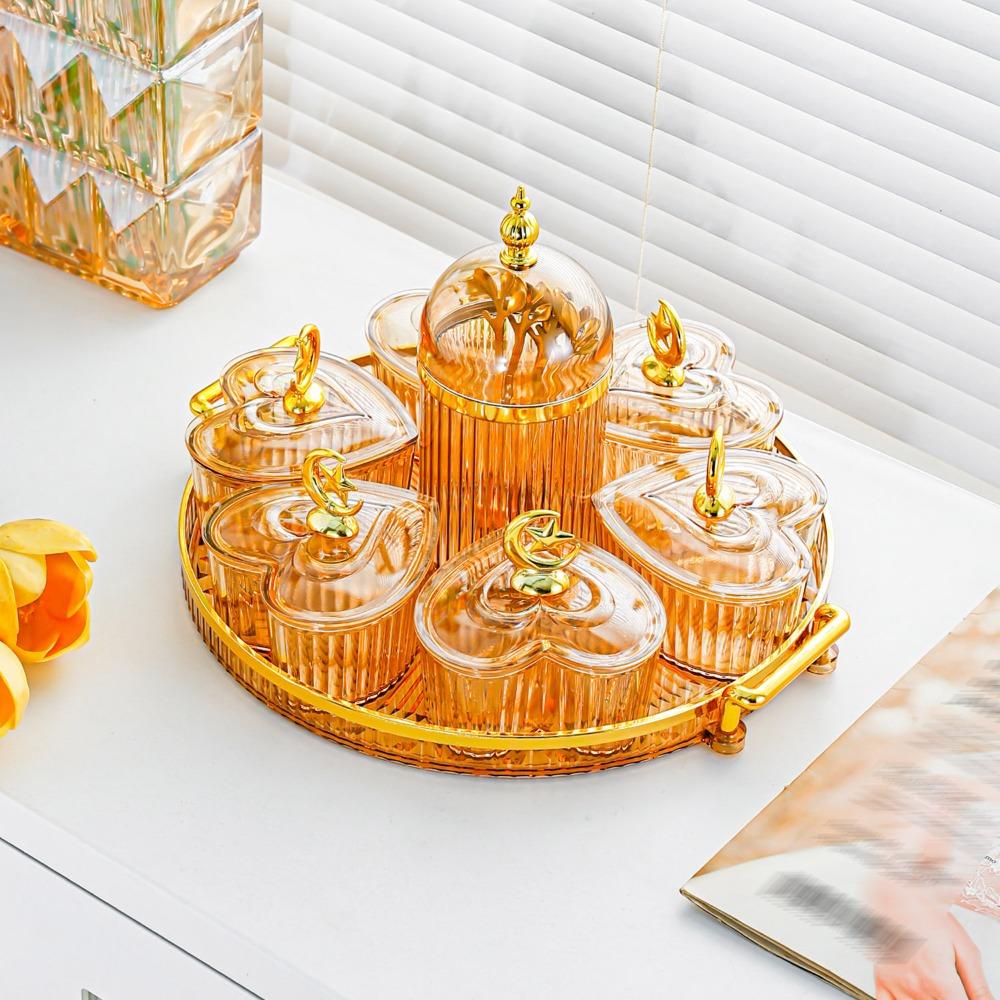 

Прозрачный поднос для хранения фруктовых снеков, разделенный контейнер для подачи закусок, для дома и кухни Amber-C