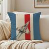 Star Plane Fighter Beige Linen Cushion Cover Organic Short Plush Cushion Covers Machine Washable Wrinkle-Resistant Soft Durable