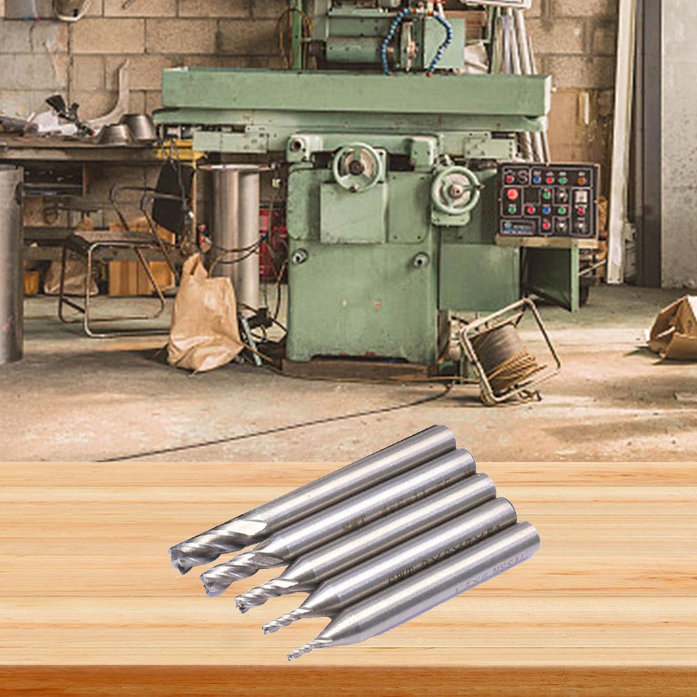 4-flute Structure Carbide End Milling Cutter HSS Slot Drill Bit Set