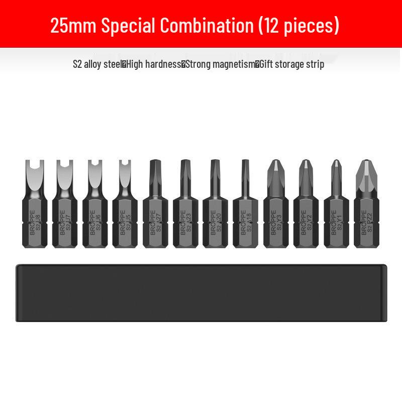 Compact Electric Screwdriver Bit Set: Phillips, Slotted, Torx, Hex, Strong Magnetic Power Drill, S2 Magnetic Bits.
