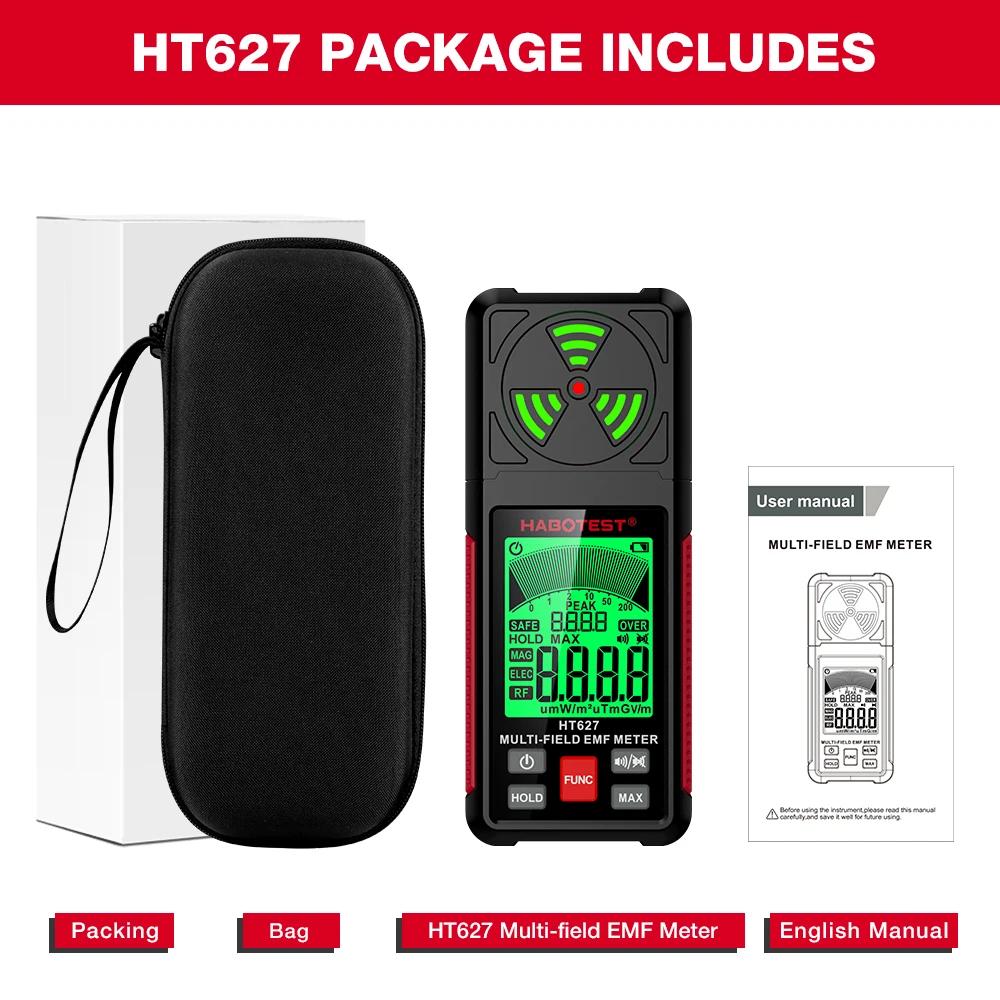 

Portable HT627 EMF Meter Professional Electromagnetic Field Radiation Detector Handheld Portable Radio Frequency Warn Meter