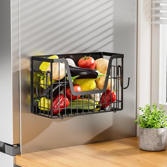Yousheng Magnetic Shelf Fridge Organizer Magnetic Fruit Basket Potato Onion Storage Bins Multifunctional Kitchen Organizer for Refrigerator Pantry
