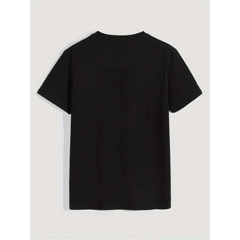 European Size Men's Bull Animal Pattern Casual Round Neck Short Sleeve T-Shirt for Spring, Summer, and Autumn