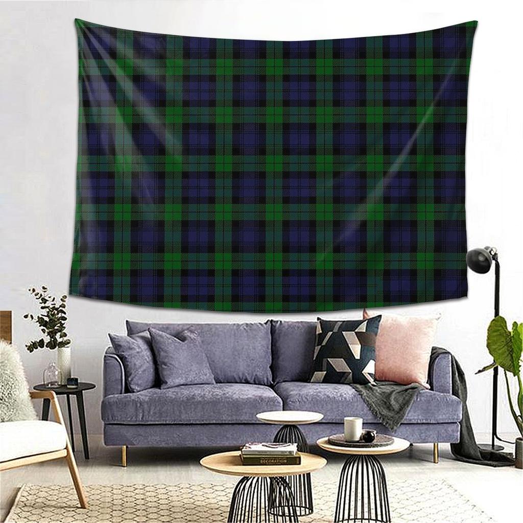 Black Watch Tartan Plaid Tapestry Decoration Art Aesthetic Tapestries for Living Room Bedroom Home Wall Cloth Wall Hanging