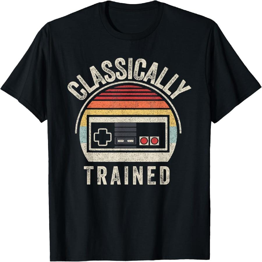 Retro Vintage Classically Trained Video Game Adult T-Shirt XXXXXL чёрный