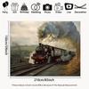 2D Black Steam Locomotive Backdrop Old Countryside Railway Photo Booth Background