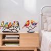 Akrylfåglar Dekorativa prydnader på grenprydnader Bird Group Seriesf eller hemmakontorsdekorationer 5styles