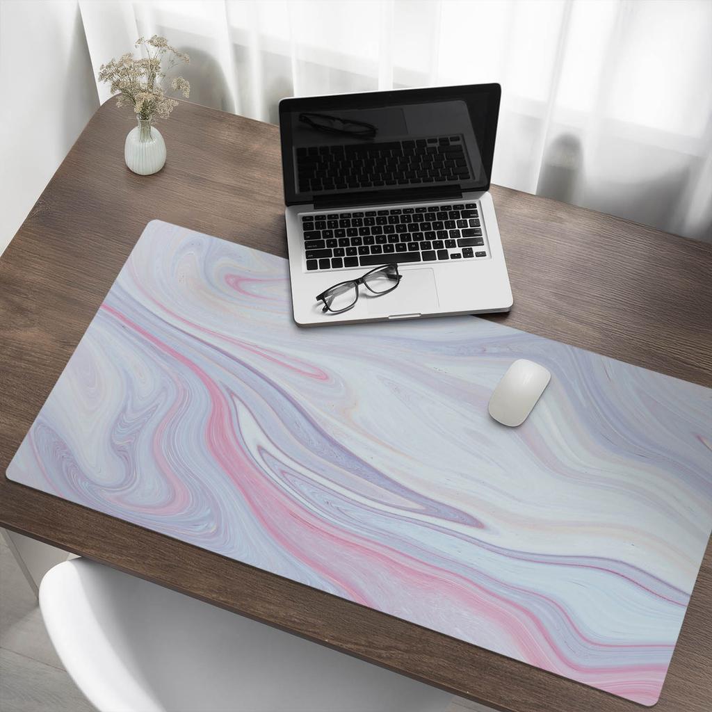 Non-slip Protective Desk Mat with Pastel Waves Graphic 120X60 Cm