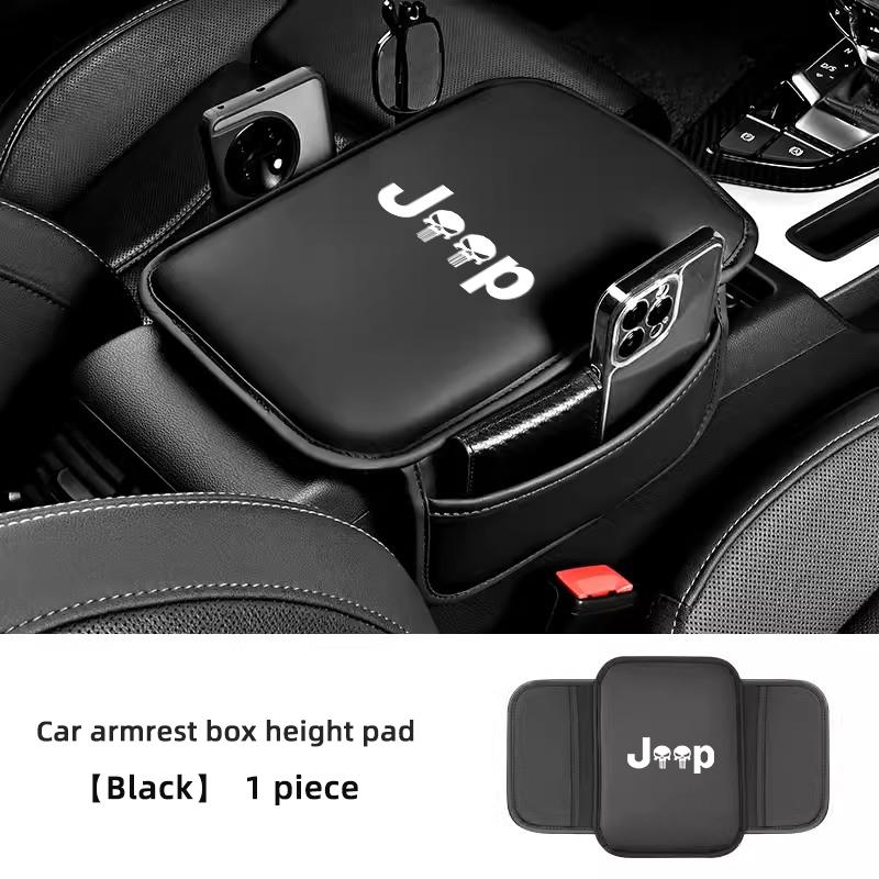 Car Center Console Protector Mat Armrest Pads With Storage Pocket For Jeep Wrangler JK Gladiator Renegade Grand Cherokee Wagonee AMW1