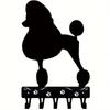 Poodle Key Holder for Wall - Small 6 Inch Wide with 5 Hooks - Iron Crafts Wall-Mounted Coat Rack Organizer Iron Art Décor