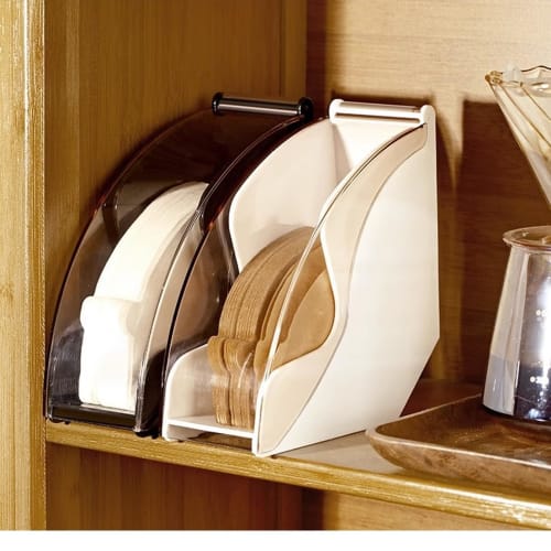 Multifunctional Coffee Filter Case, Cone-Shaped Holder with Lid, Paper Storage and Organization, Coffee Bar Essentials, Kitchen Supplies