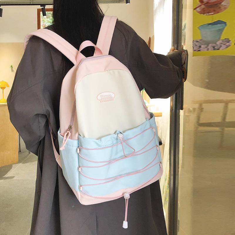 Schoolbag1011 new spring nylon lightweight contrasting color sports travel backpack large capacity student backpack