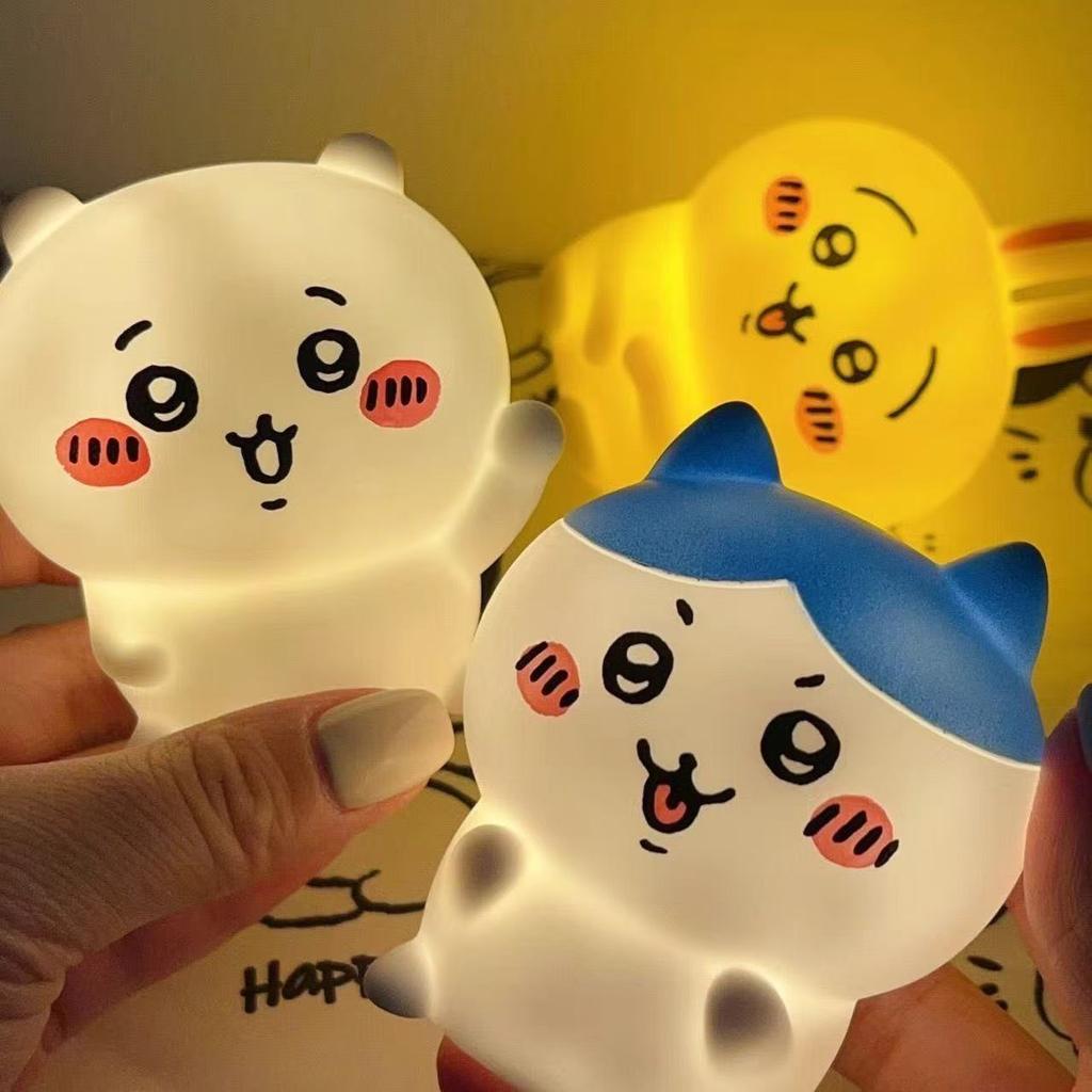 Anime Giyikawa Kawaii Bedroom Desktop Decoration Hachiware Usagi Cartoon Vinyl Doll Night Light Luminous Toy Surprise Girl Gifts