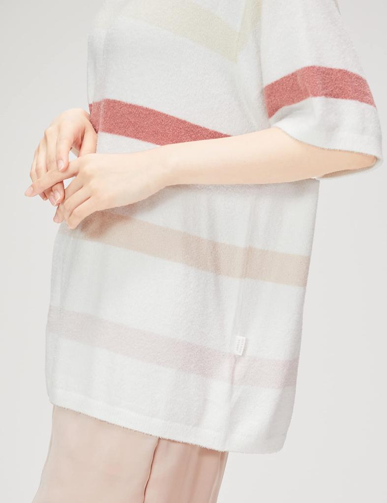 Gelato Pique Smoothy Lite5 Striped Pullover (PWNT222002) Women's Pink/F