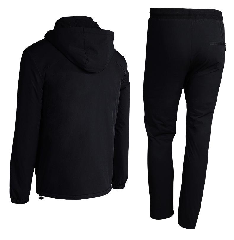 Men's Hooded Quilted Tracksuit - Autumn/Winter Casual Two-Piece Set