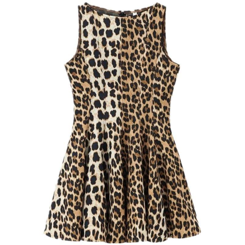 

Fashion Style 2024 New Fall Women s Clothing Easiest for Match Animal Pattern Print Wide Hem Dress Short Skirt 8697140 Picture color L