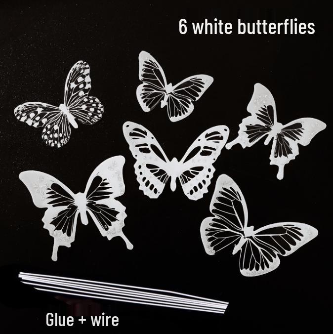 Dark Black Series Butterfly Cake Topper for Women s Day & Qixi Festival