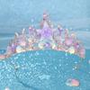 Sparkling Stars Crystal Shell Mermaid Sea Star Crown Tiara Headband Hair Accessories Handmade Bridal Crown