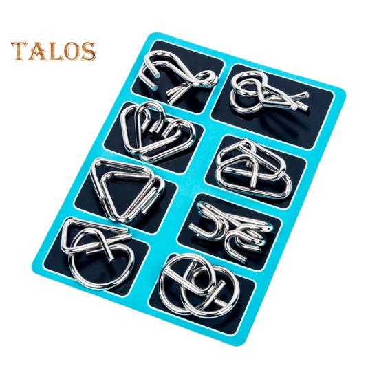 

8 шт./компл. металлическая головоломка-кольцо, головоломка, 3D-головоломка из проволоки, игра-головоломка для детей и взрослых, тест на логику и IQ, обучающая игрушка-разблокировка, подарок для малышей и мальчиков и девочек синий