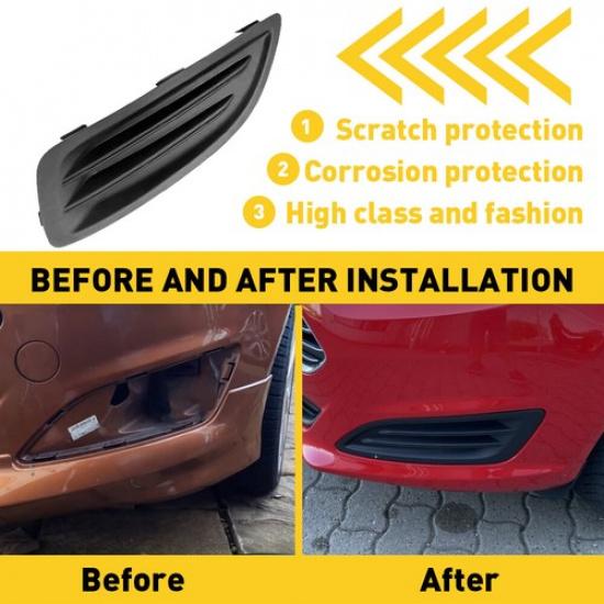 For 2014-2019 Ford Fiesta Front Left Driver Side LH Bumper Fog Light Cover Black