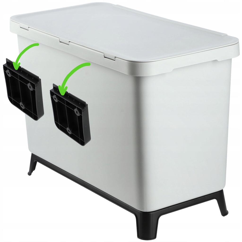 KADAX Set Mülleimer Hängebehälter zur Trennung Asche