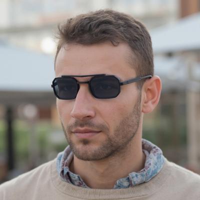 Kleine Brille mit Doppelstrahl-Retro-Sonnenbrille für Herren, hochwertige Vollformat-Sonnenschutzbrille