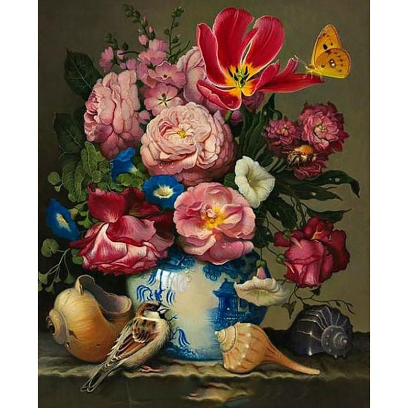 DIY Flower 5D Diamond Painting Full Round Drill Floral Diamond Embroidery Cross Stitch Kits Mosaic Wall Art Home Decor Gift