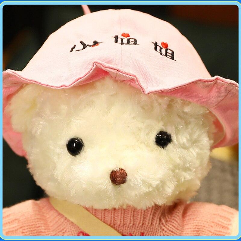 Мягкий плюшевый мишка Kawaii, плюшевые игрушки, милый медведь с одеждой и шляпой, куклы, прекрасный подарок, подушка для девочек, пара