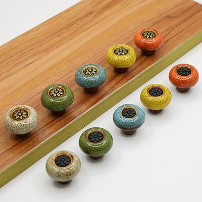 Vintage Cabinet Knobs Flower Carving Anti-rust Home Improvement Leopard Round Cabinet Handle for Wardrobe