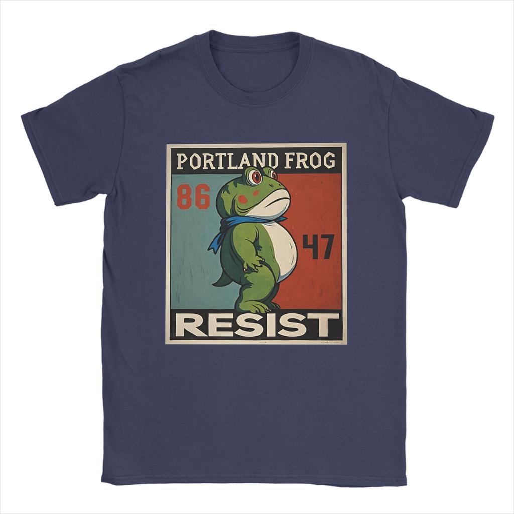 Men's T-Shirts Resist Frogs Portland Frog Stand Strong No Kings In America Since 1776 Cotton Tee Shirt Short Sleeve  T Shirts