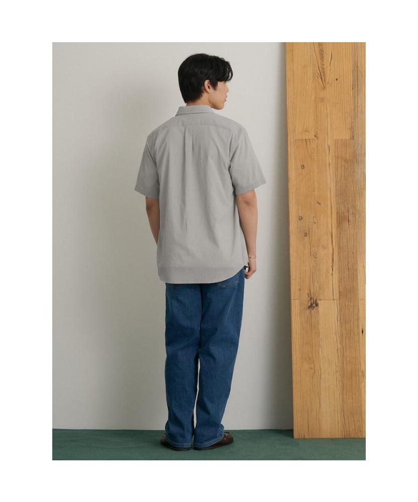 Binpolmen Solid Short Sleeve Shirt Light Gray