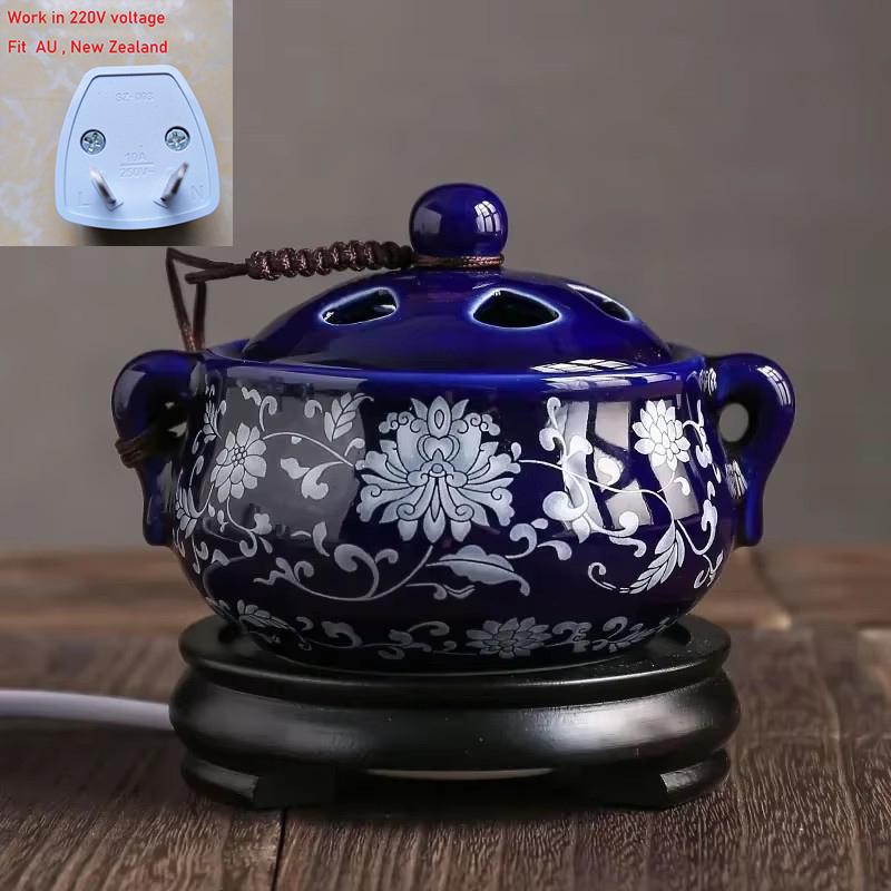 Bruciatore di incenso a olio essenziale con timer 110V/220V, temperatura elettrica, bruciatori di incenso OUDH, aromaterapia per la decorazione della casa