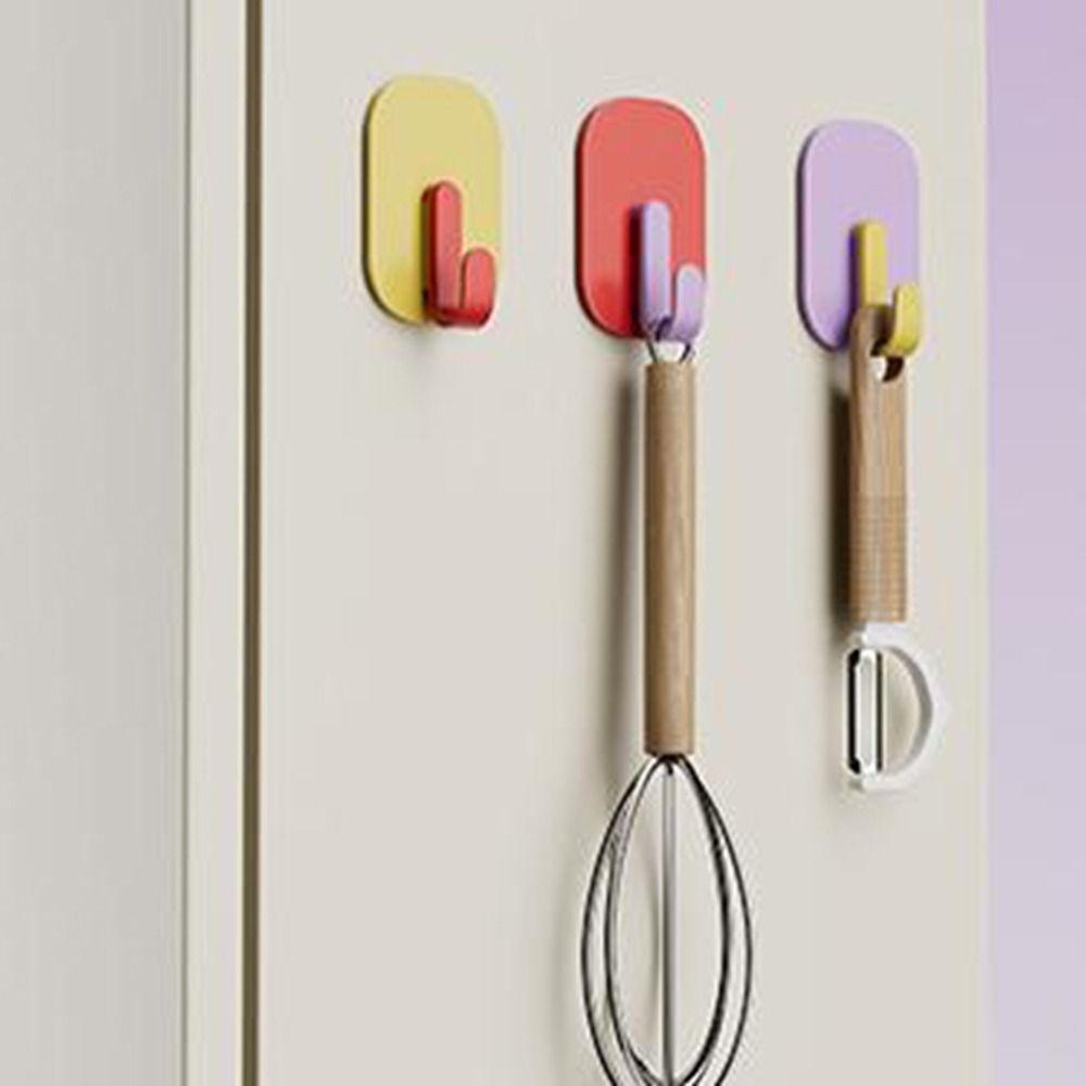 4Pcs Reusable Refrigerator Magnets Hooks Plastic Key Towel Storage Holder Magnetic Hook Entry Door