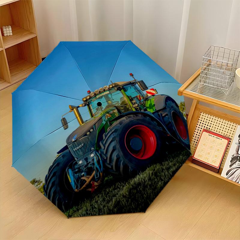 Fendt Print 8?Ribben Automatische Paraplu Windbestendig Lichtgewicht Opvouwbare Paraplu Voor Buitenreizen