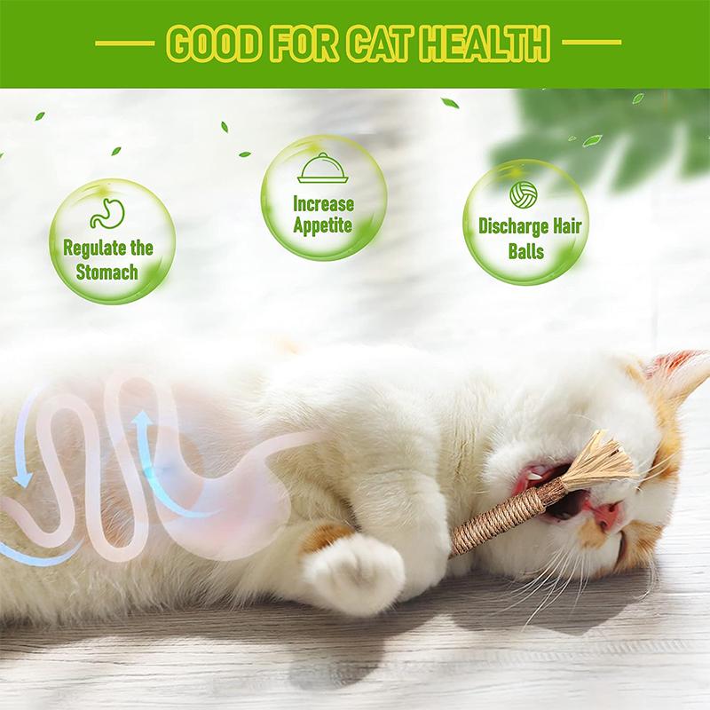 Silvervine & Catnip Cat Chew Toy Kitten Teething Pet Snack Stick Training Toy Cat Teeth Health Toy Kittens Chew Training Toy